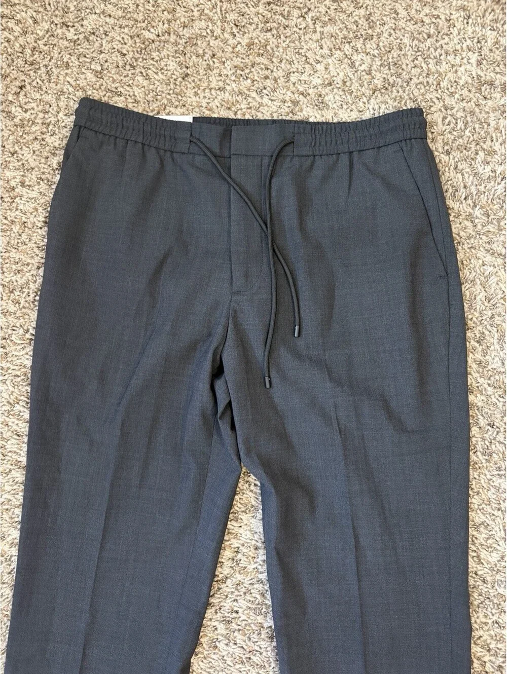 Express Men's Gray Extra Slim Wool Blend Drawstrings Dress Pants Size 34x30 NWT